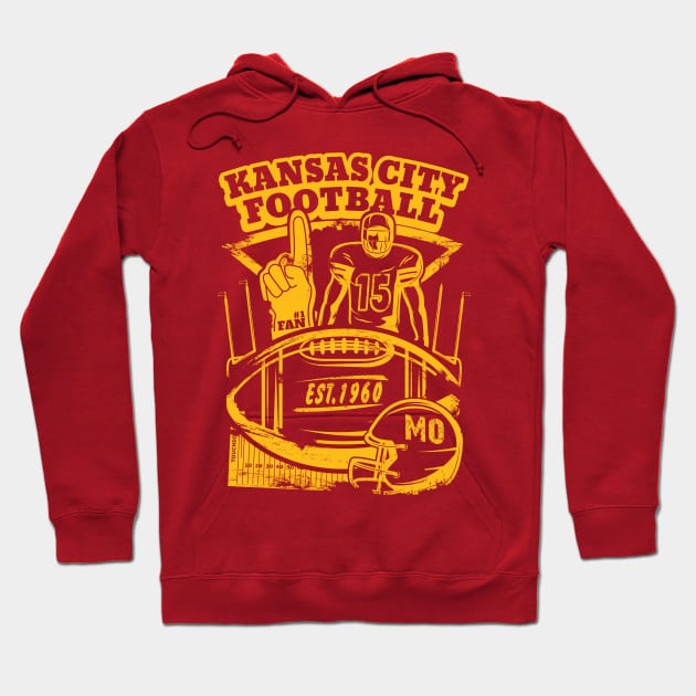 Kansas City Retro Vintage KC Football Missouri 2021 Gift Hoodie by JJDezigns